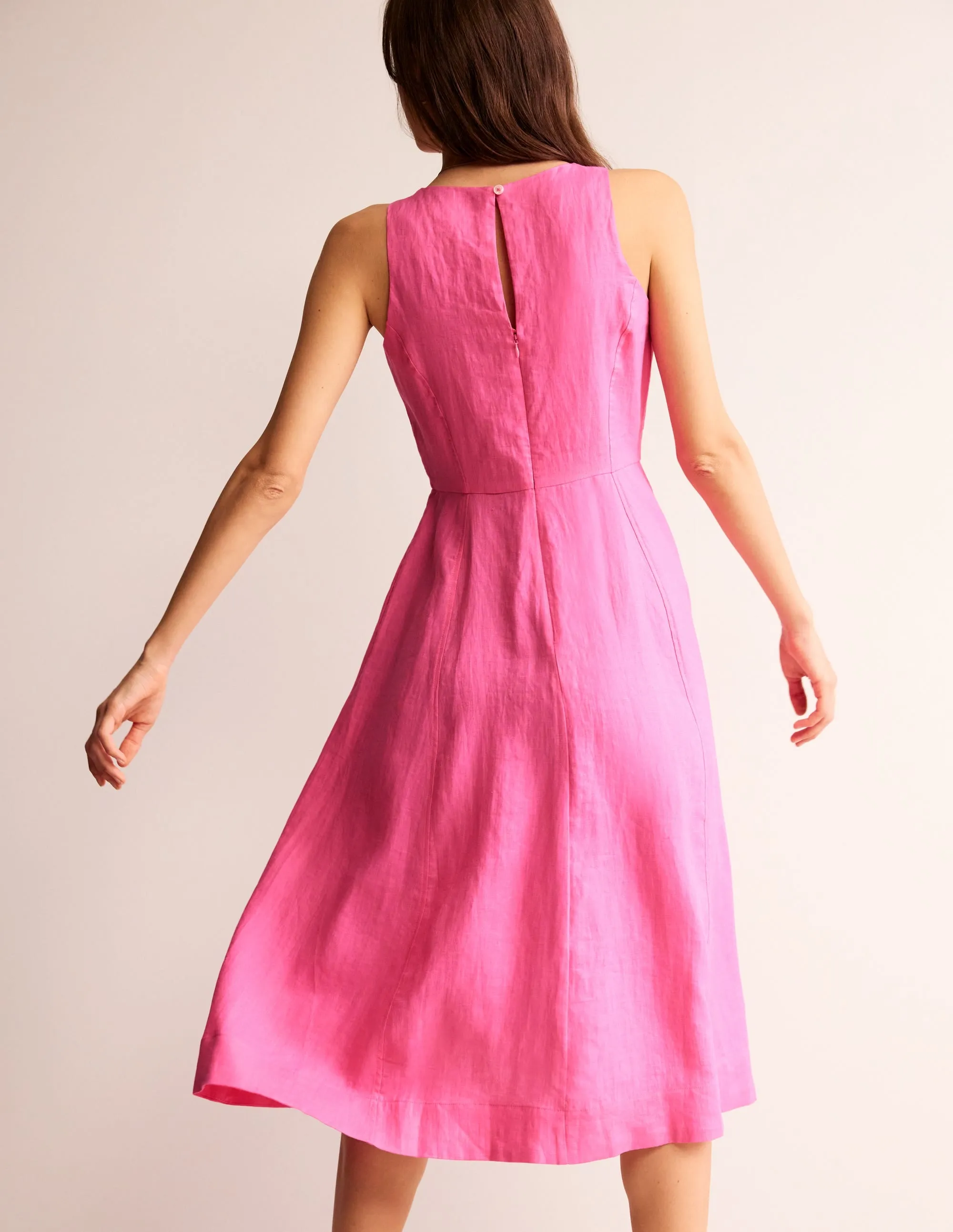 Carla Linen Midi Dress-Sangria Sunset