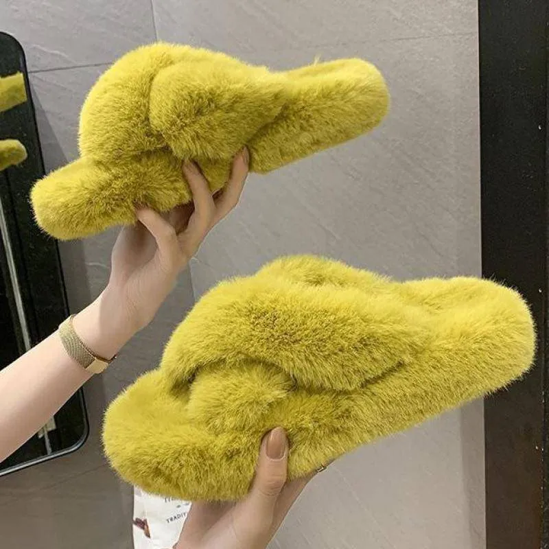 Fluffy Raccoon Fur Slippers Shoes Women Real Fox Fur Flip Flop Flat Furry Fur Slides Outdoor Sandals