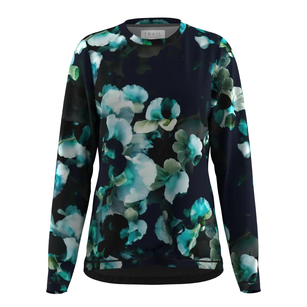 Ladies MTB Jersey - Large Floral Print Long Sleeve