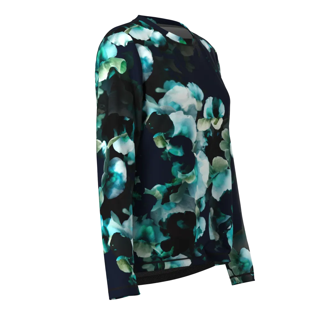 Ladies MTB Jersey - Large Floral Print Long Sleeve
