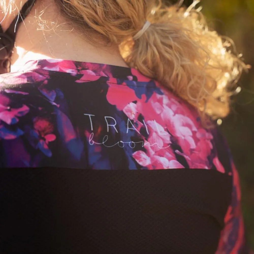 Ladies MTB Jersey - Large Hydrangea Print Long Sleeve