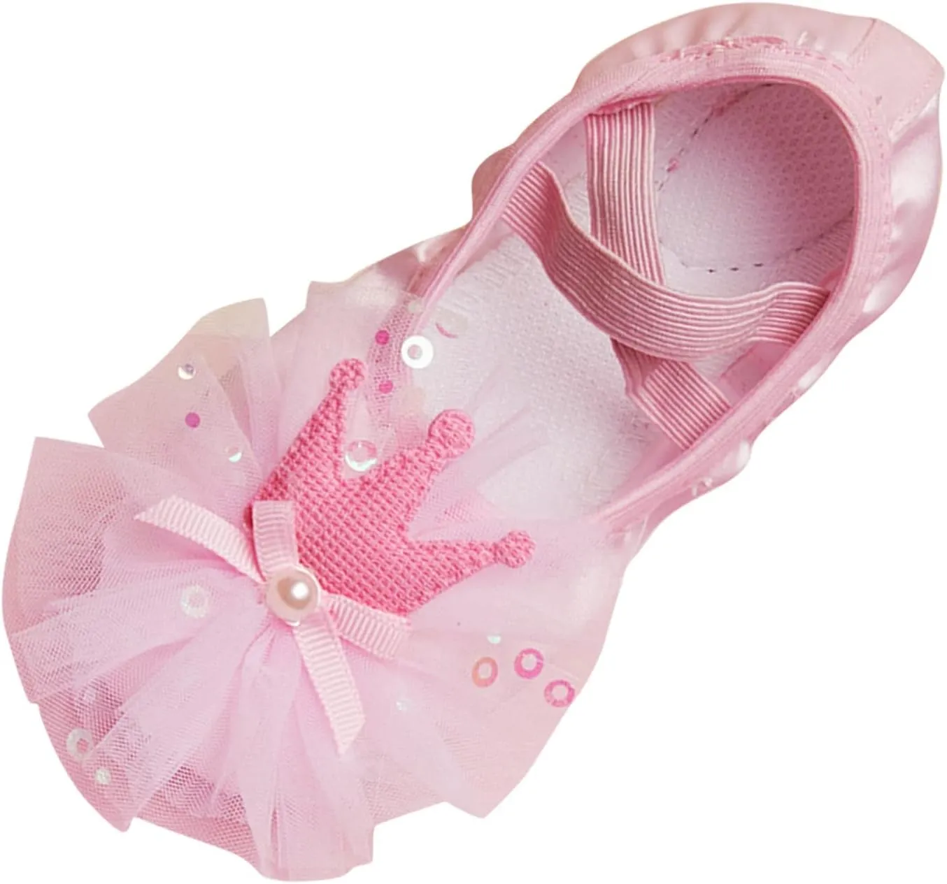 Leather Ballet Shoes Toddler Girls Ballet Slippers with Bow No-Tie Baby Dance Shoes Non-Slip Yoga Shoes (Pink, 9 Toddler)