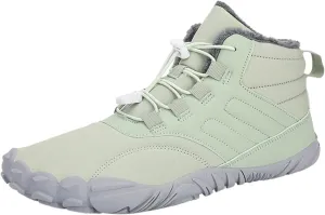 Snow Boots for Men Barefoot Shoes Waterproof Women Work Boots Hiking Sneakers Warm Fur Lined Slip Resistant Outdoor Shoes Lightweight Hike Grounded Footwear