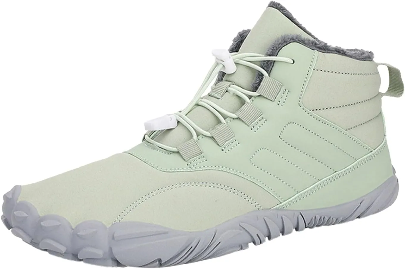 Snow Boots for Men Barefoot Shoes Waterproof Women Work Boots Hiking Sneakers Warm Fur Lined Slip Resistant Outdoor Shoes Lightweight Hike Grounded Footwear