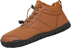 Snow Boots for Men Barefoot Shoes Waterproof Women Work Boots Hiking Sneakers Warm Fur Lined Slip Resistant Outdoor Shoes Lightweight Hike Grounded Footwear